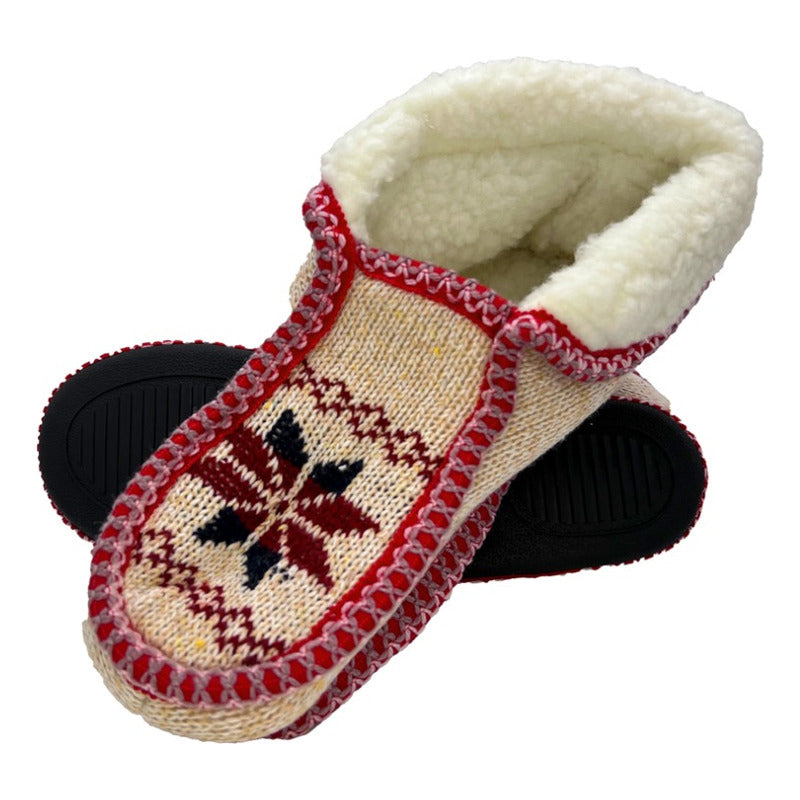 Pantufla Con Suela De Goma Y Borrega