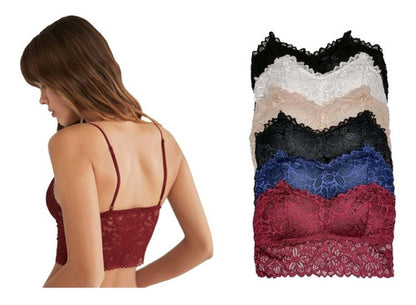 Sexy Bralette Encaje Pack Con 6 Piezas En 6 Diferentes Color