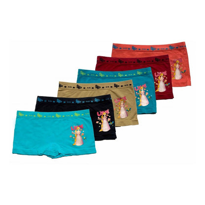 Boxer Licra Niña, Paquete 6 Piezas, 6 Diferentes Colores