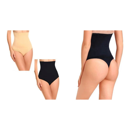 Tanga Tipo Faja Panty Calzón Para Dama Corte Alto Paq 2pzas