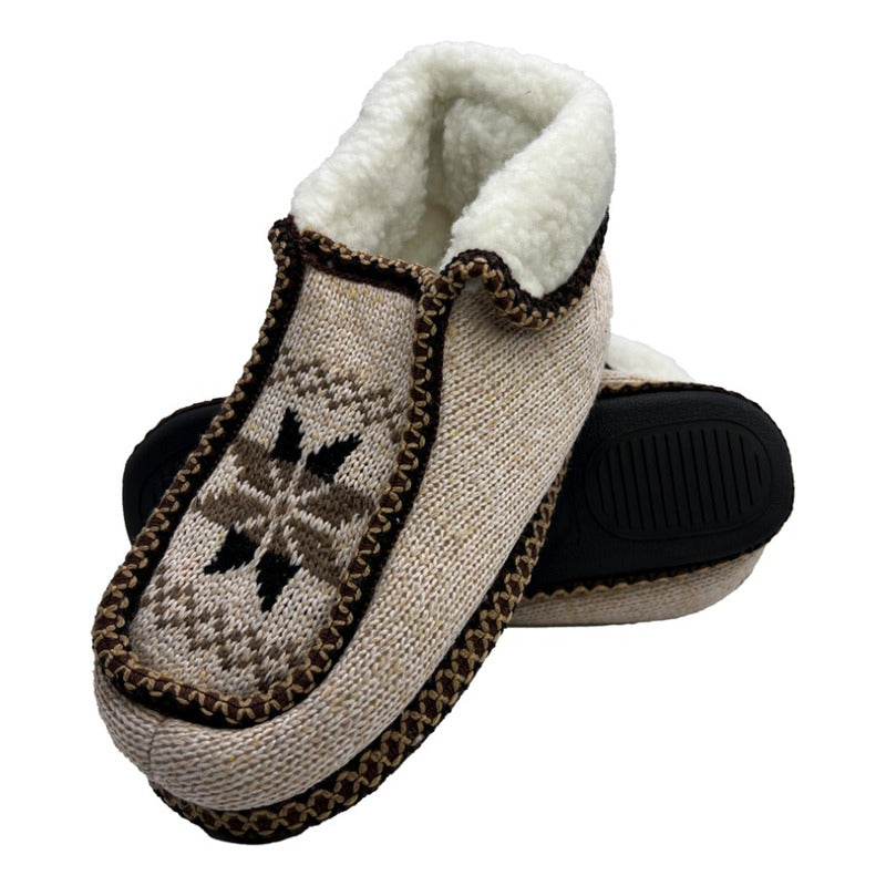 Pantufla Con Suela De Goma Y Borrega
