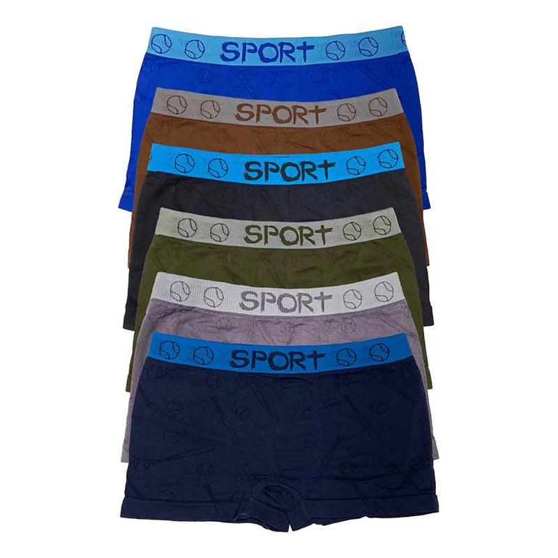 Boxer Niño Licra, Pack 6 Piezas En 6 Diferentes Colores