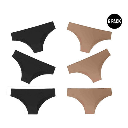 Pantaleta Sin Costuras (invisible) Pack 6 Pzas 3negro/3camel